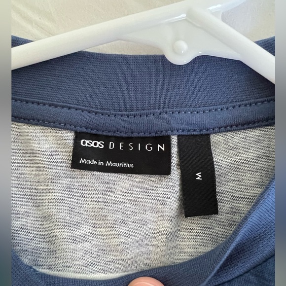 ASOS Design Blue and green striped long sleeve Tee shirt, Men’s M - Picture 3 of 3